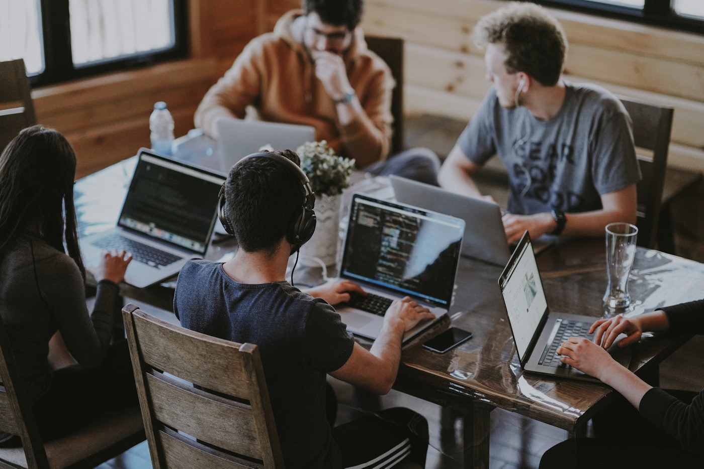 singularity team working together around a table